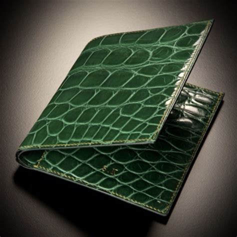 men gucci wallets green crocodile